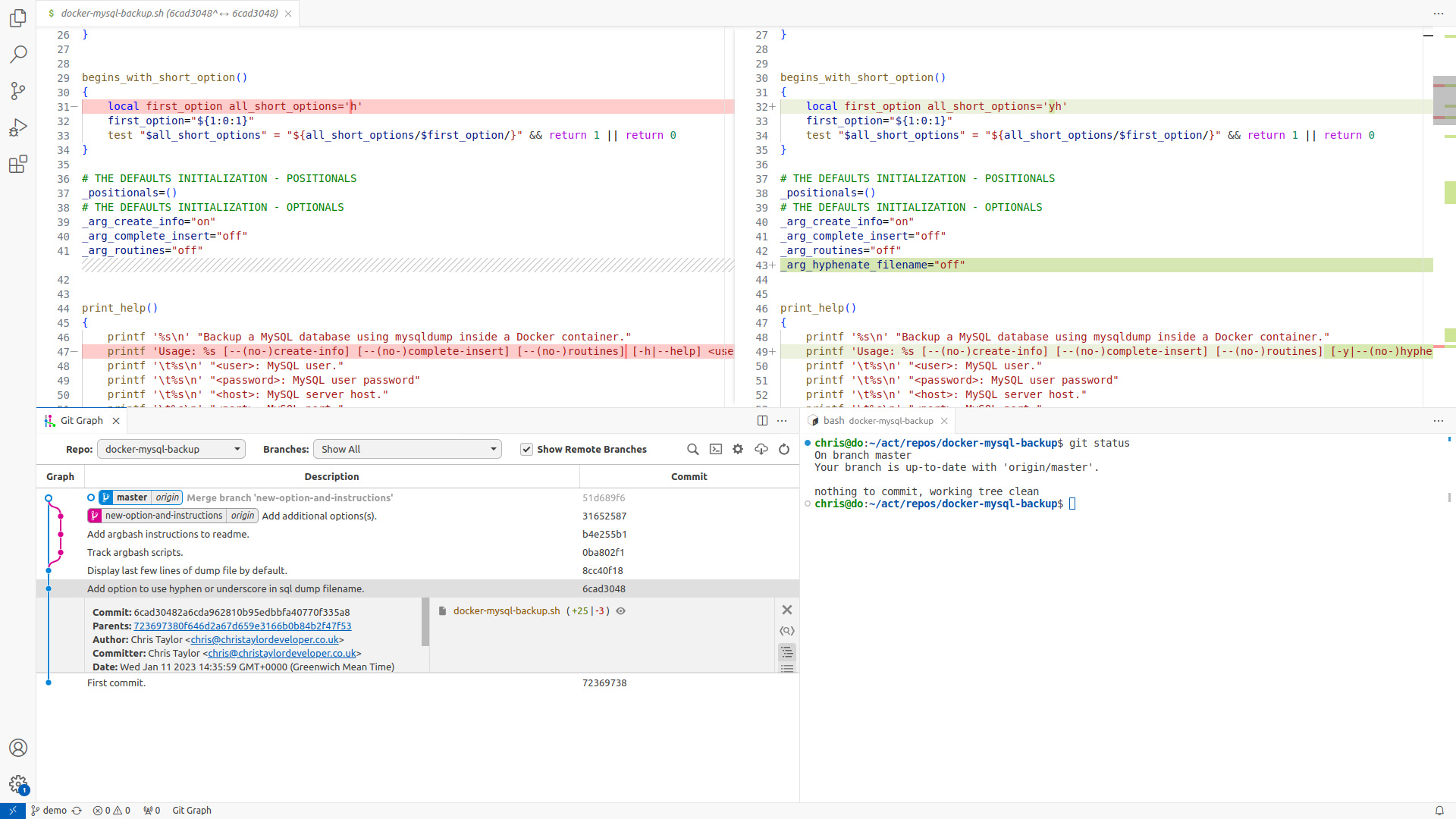 Vs Code Git Graph Extension Chris Taylor Developer